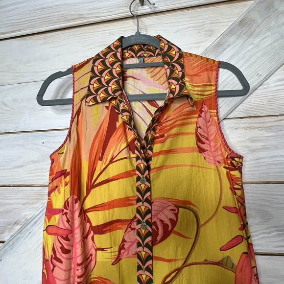 Anthropologie Blank London Hadley Button-Front Maxi Dress Yellow Floral - Picture 11 of 11